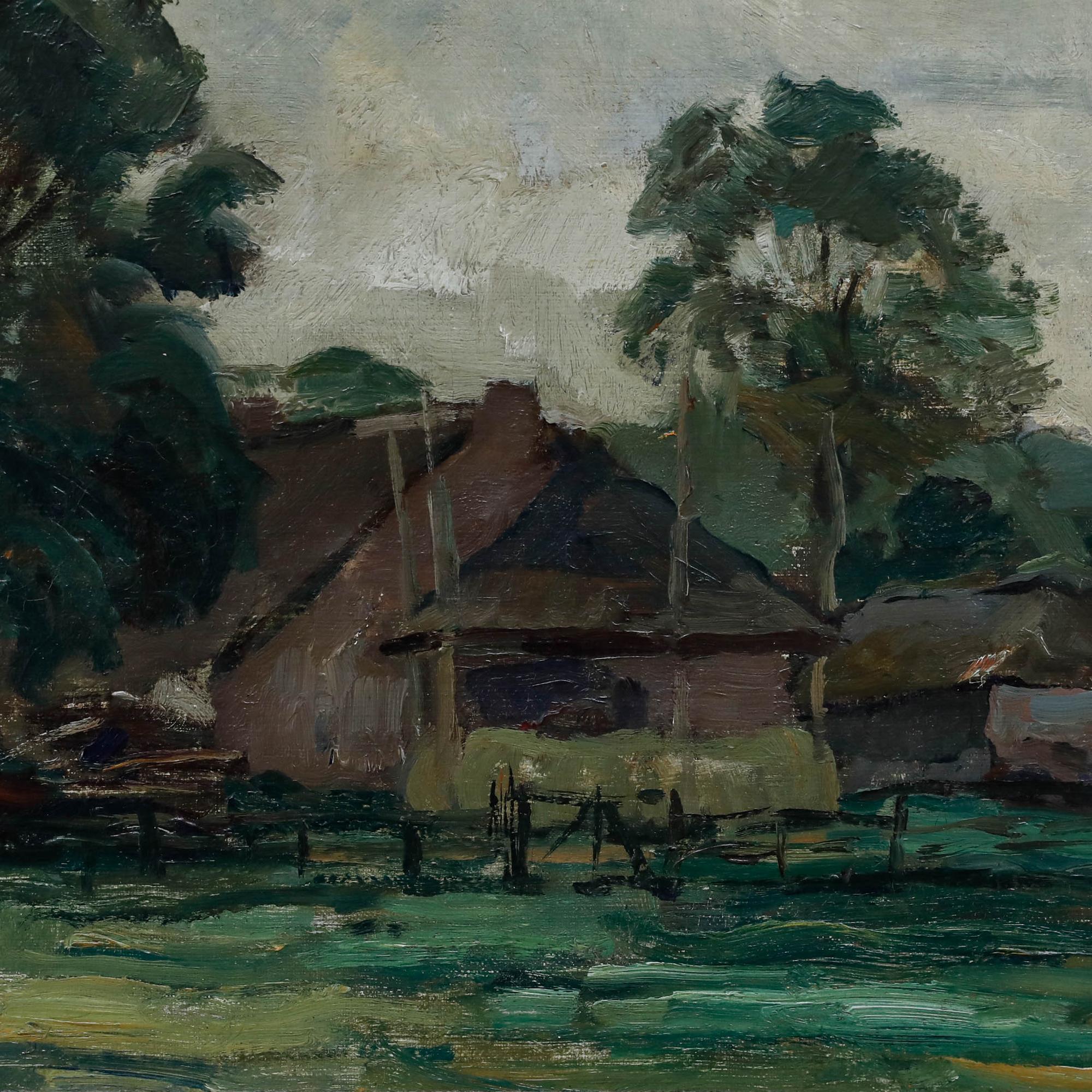 David Schulman (1881-1966)  - Early 20th Century Oil, Farm Near Blaricum For Sale 3
