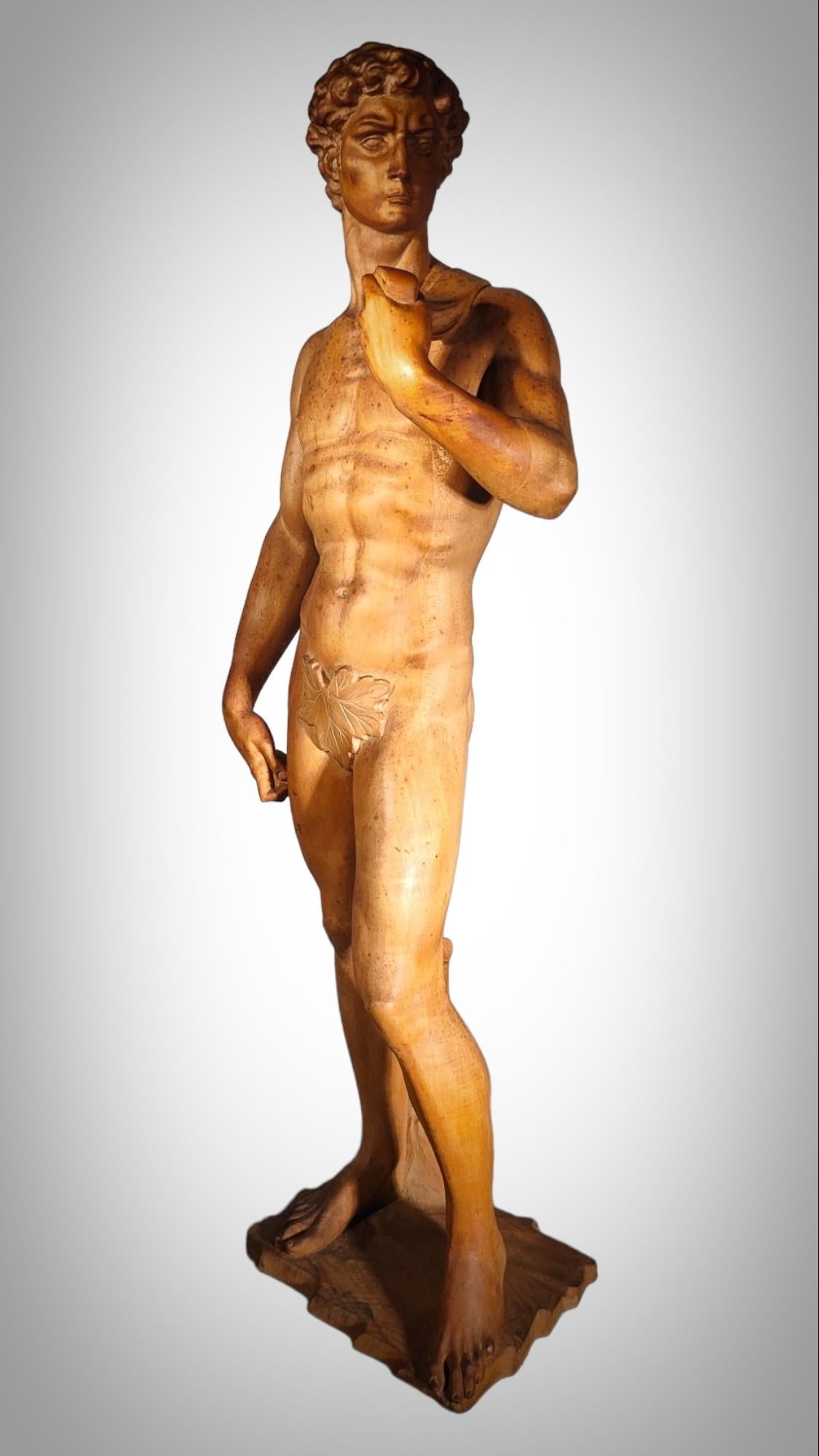 DAVID SCULPTURE IN WOOd For Sale 1