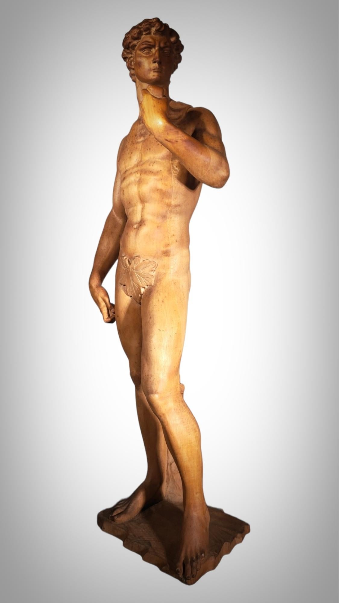 DAVID SCULPTURE IN WOOd For Sale 4