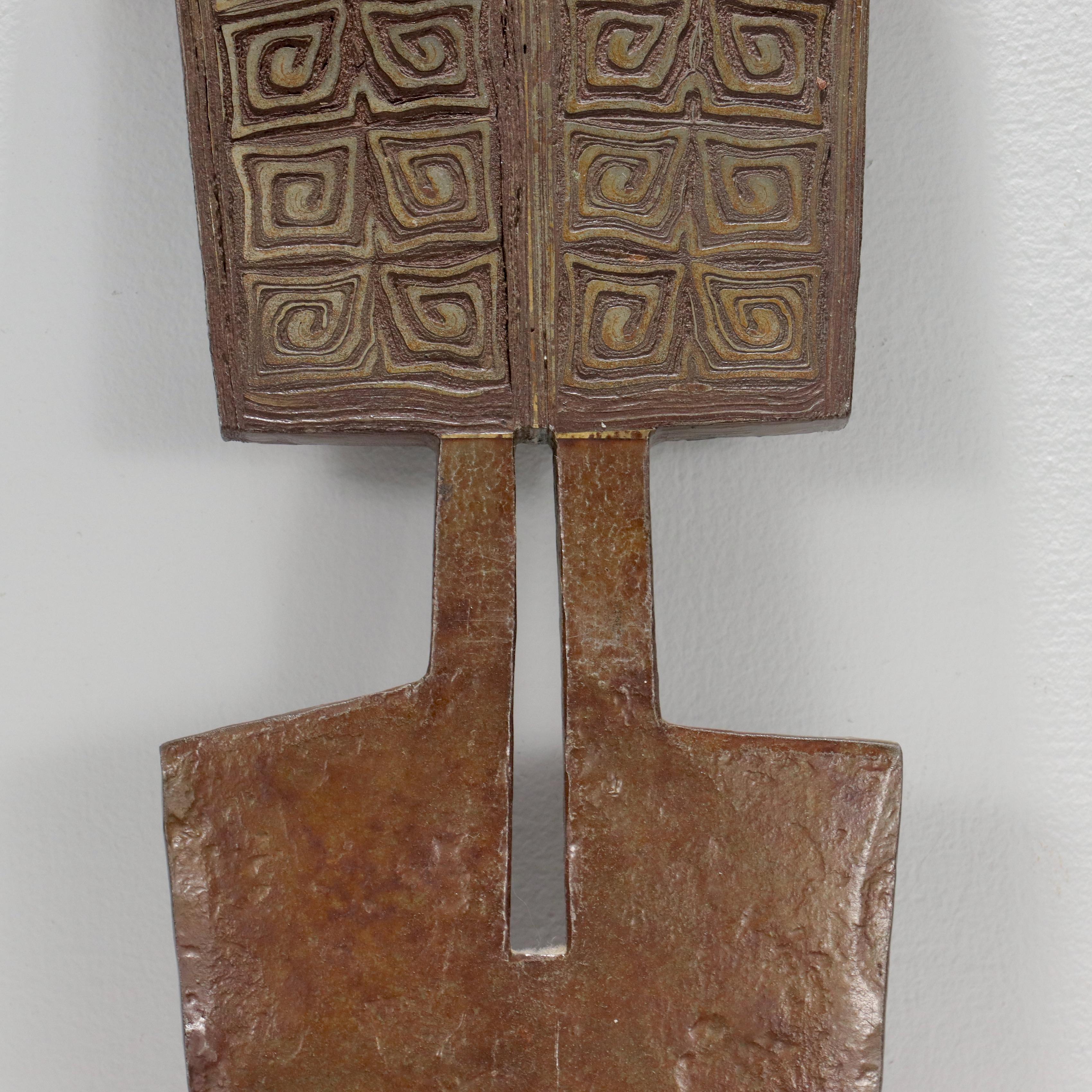 David Secrest Folded and Wrought Iron Wall Mounted Sound Sculpture at