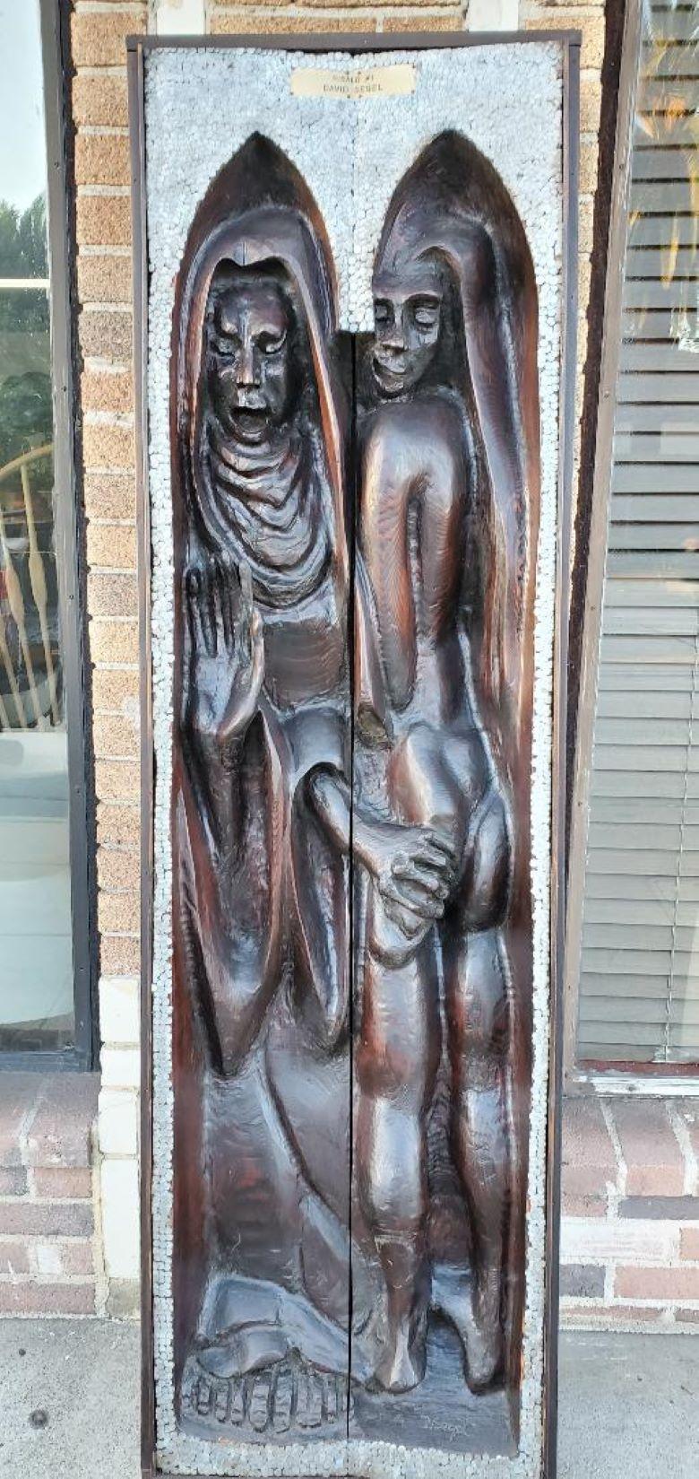 David Segel, 3-D-Volkskunst-Skulptur aus Holz mit doppeltem Kiot, 1970er Jahre im Angebot 14