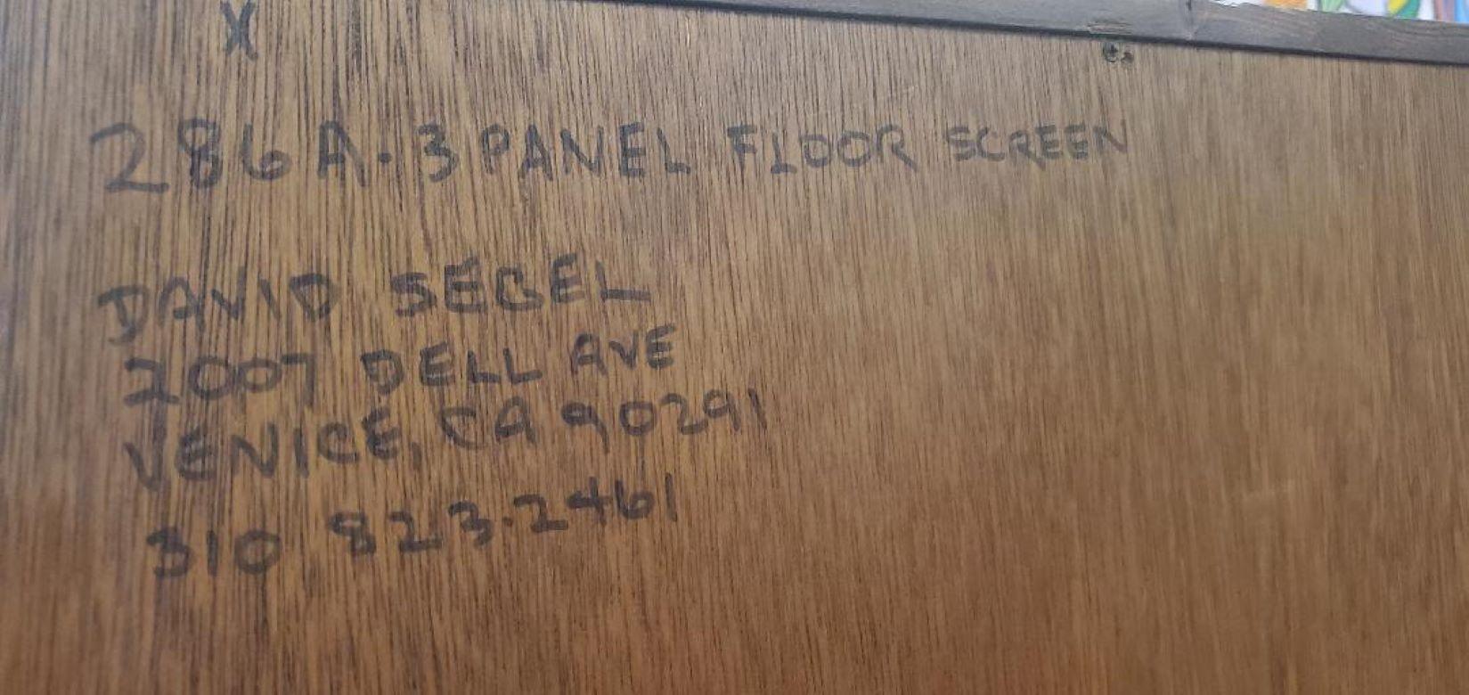 David Segel 3 Panel Floor Screen Signed & Titled 