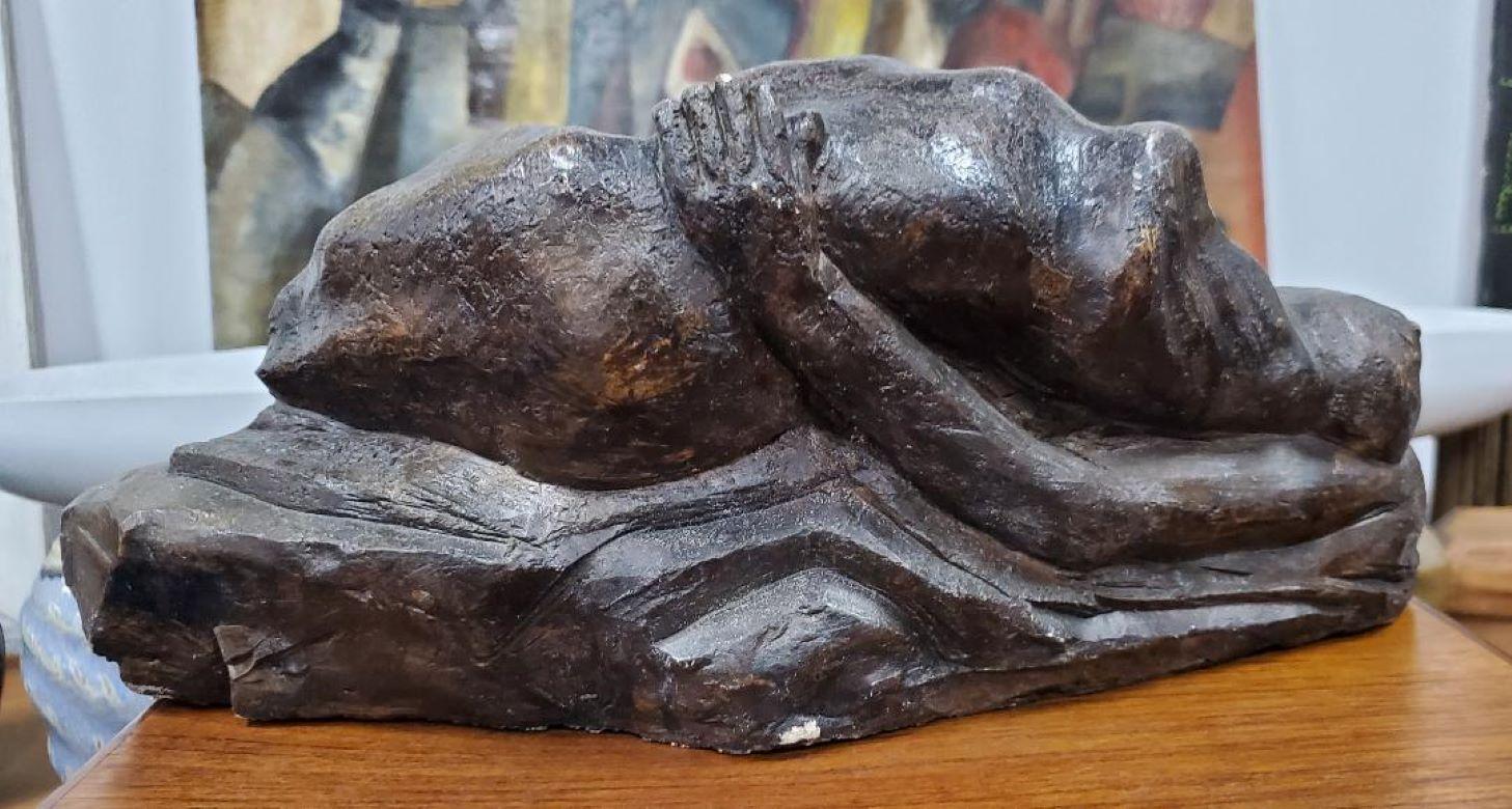 David Segel Abstract Nude Sculpture Woman on Rocks, 1970s For Sale 3