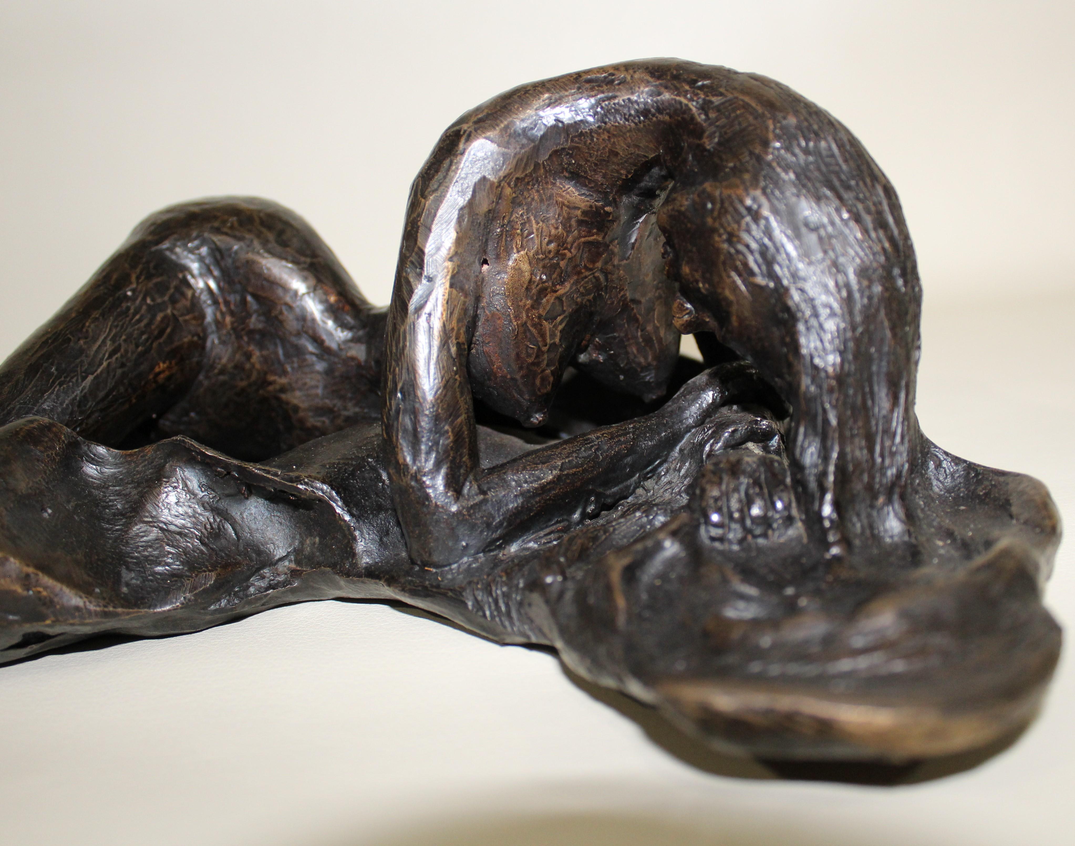 David Segel Nude Woman Modernist Bronze Sculpture 4