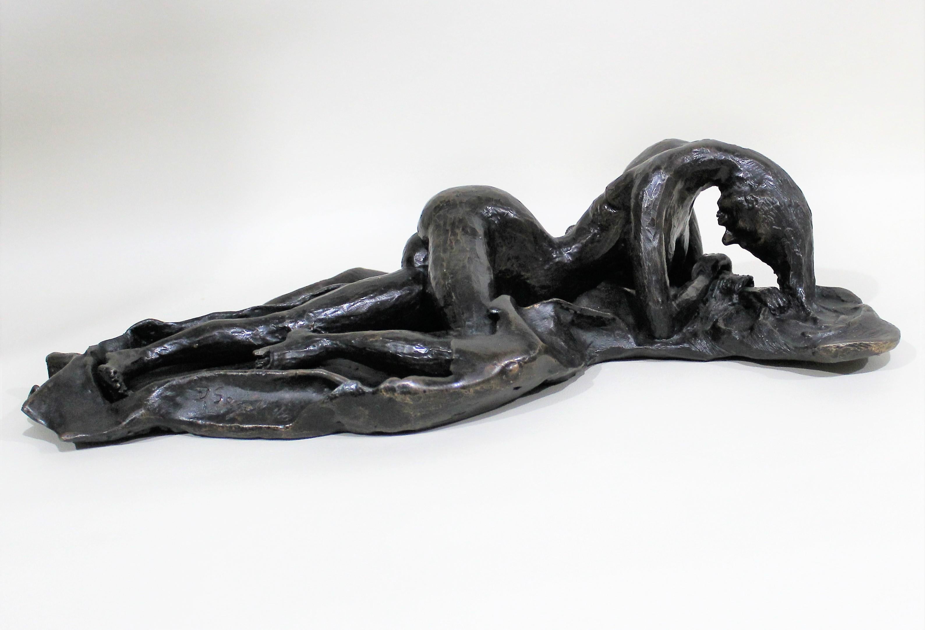 David Segel Nude Woman Modernist Bronze Sculpture 6