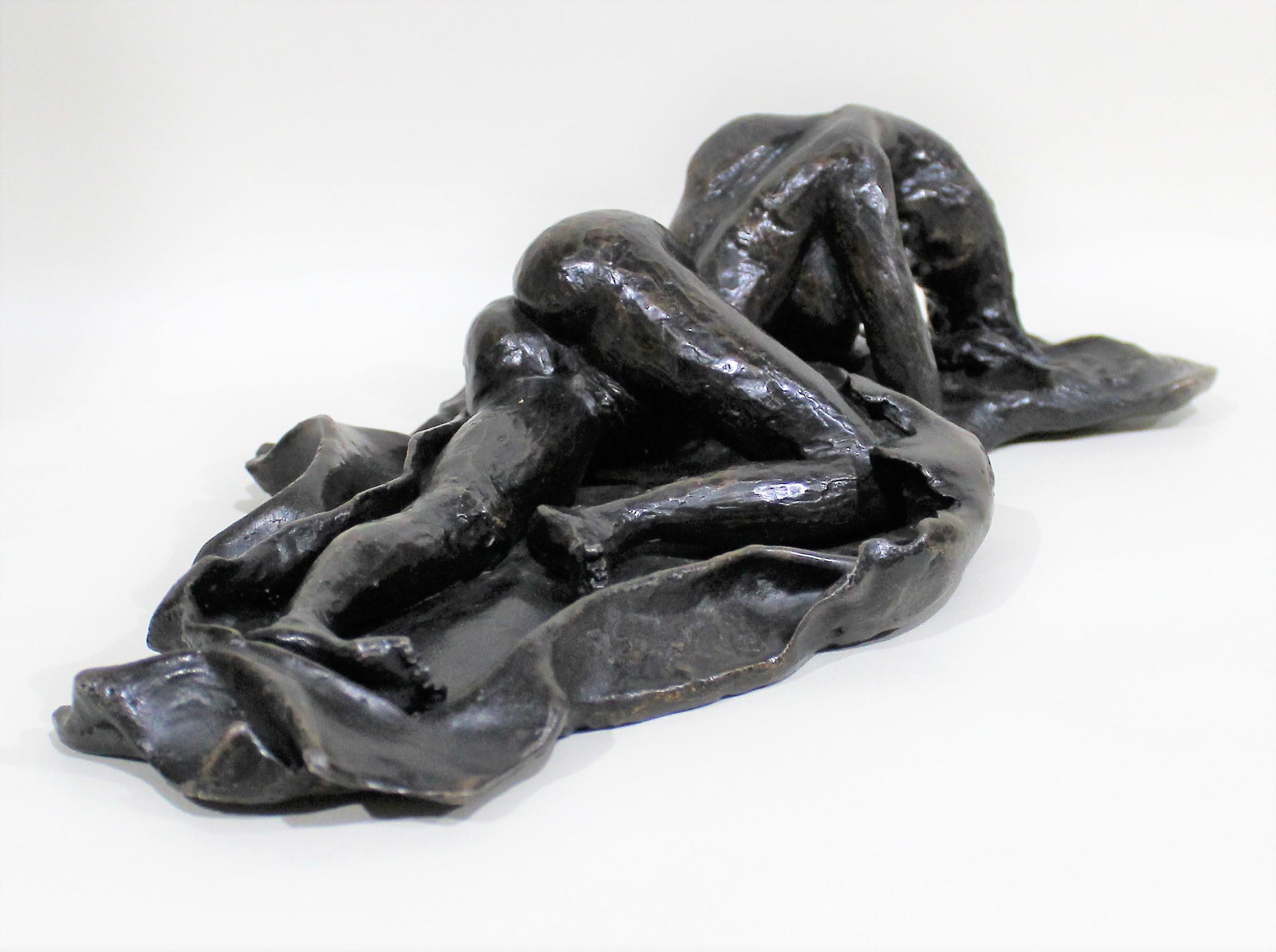 Brutalist David Segel Nude Woman Modernist Bronze Sculpture