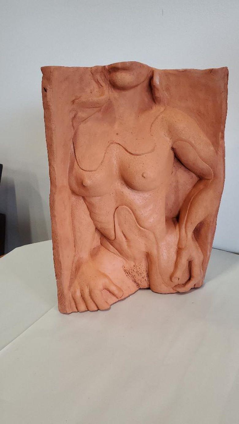 DAVID SEGEL Sculpture Large Terracotta Double Sided Curved  en vente 5