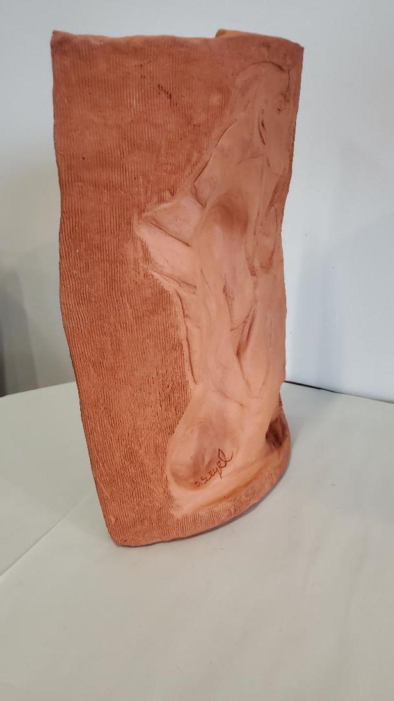 David Segel Sculpture Large Terracotta Double Sided Curved For Sale 7