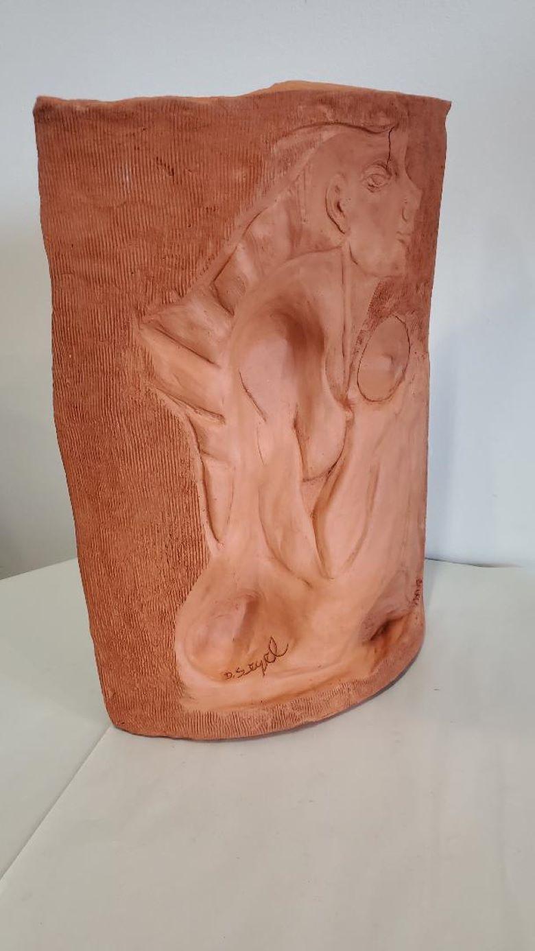 David Segel Sculpture Large Terracotta Double Sided Curved For Sale 9
