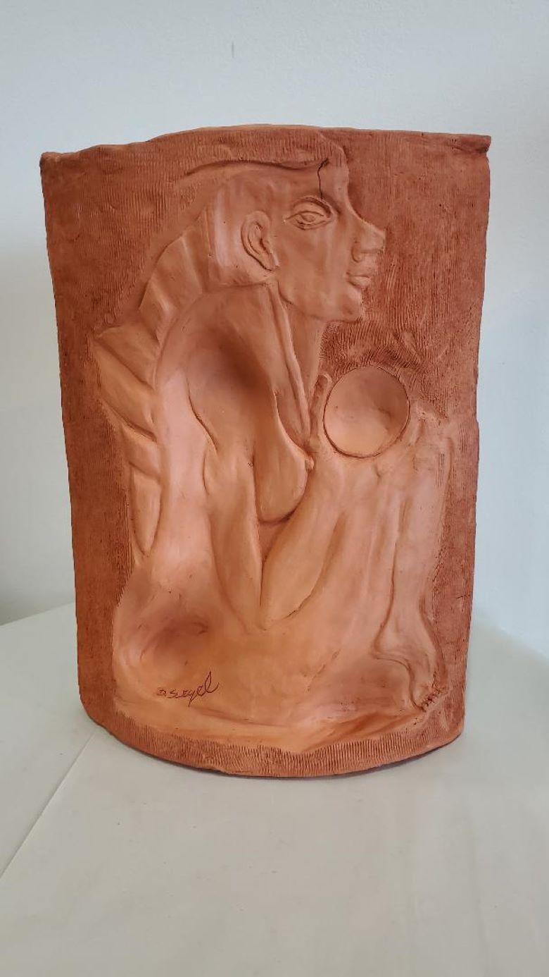 DAVID SEGEL Sculpture Large Terracotta Double Sided Curved  en vente 11