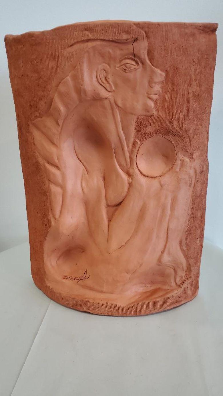 American David Segel Sculpture Large Terracotta Double Sided Curved For Sale