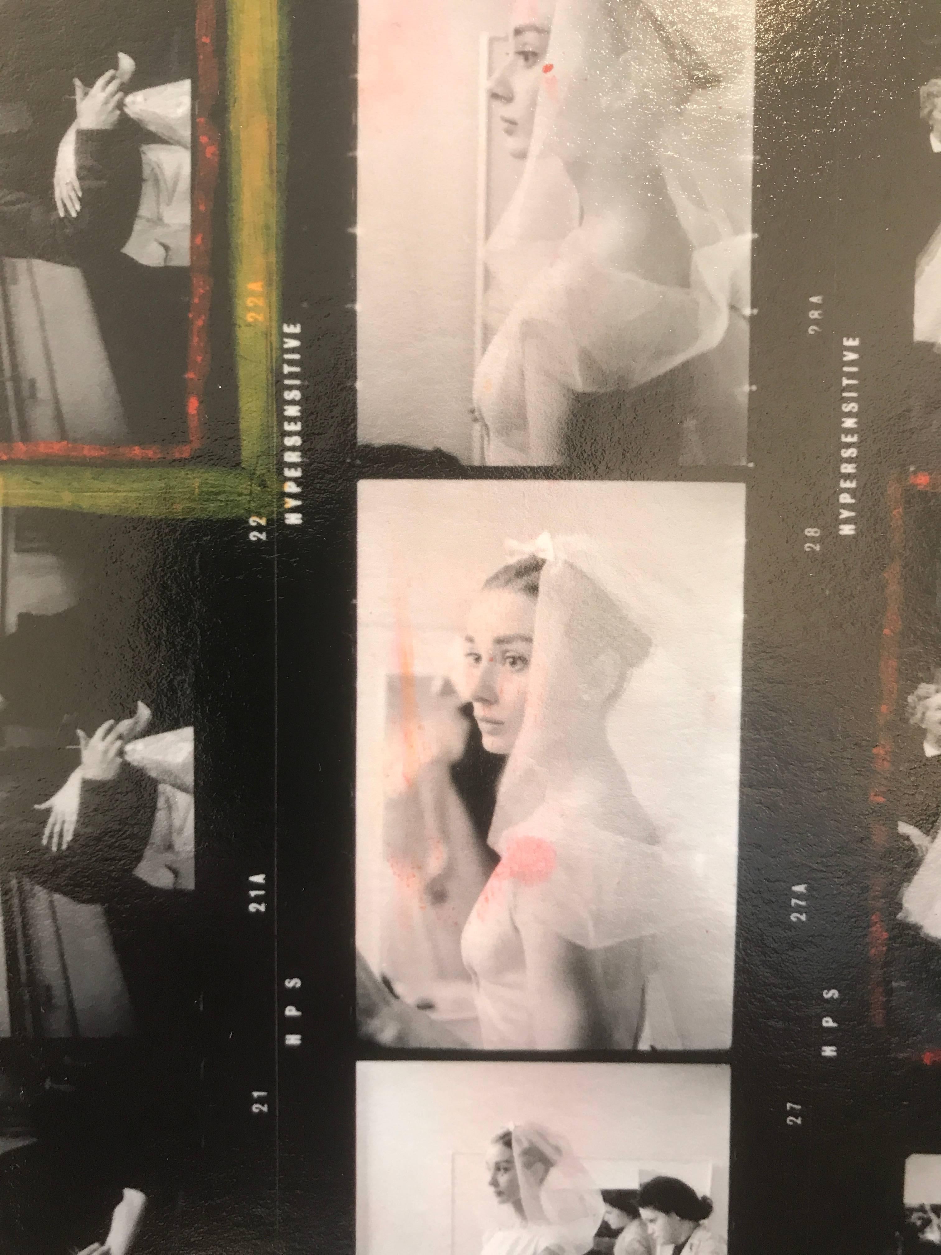 ' Audrey Hepburn Funny Face ' Contact Sheet MAGNUM - Beige Black and White Photograph by David Seymour