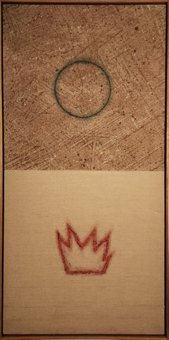 "Twice told tale (23)" David Shapiro, Rare Oil on Canvas Symbolic Composition