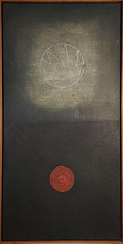 "Twice Told Tale (3)" David Shapiro, Rare Oil on Canvas Symbolic Composition