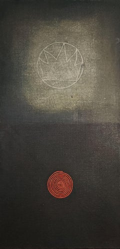 "Racconto raccontato due volte (3)" David Shapiro, Raro olio su tela Composizione simbolica