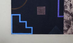 Birnham Holz 4, Geometrische abstrakte Aquatinta-Radierung von David Shapiro