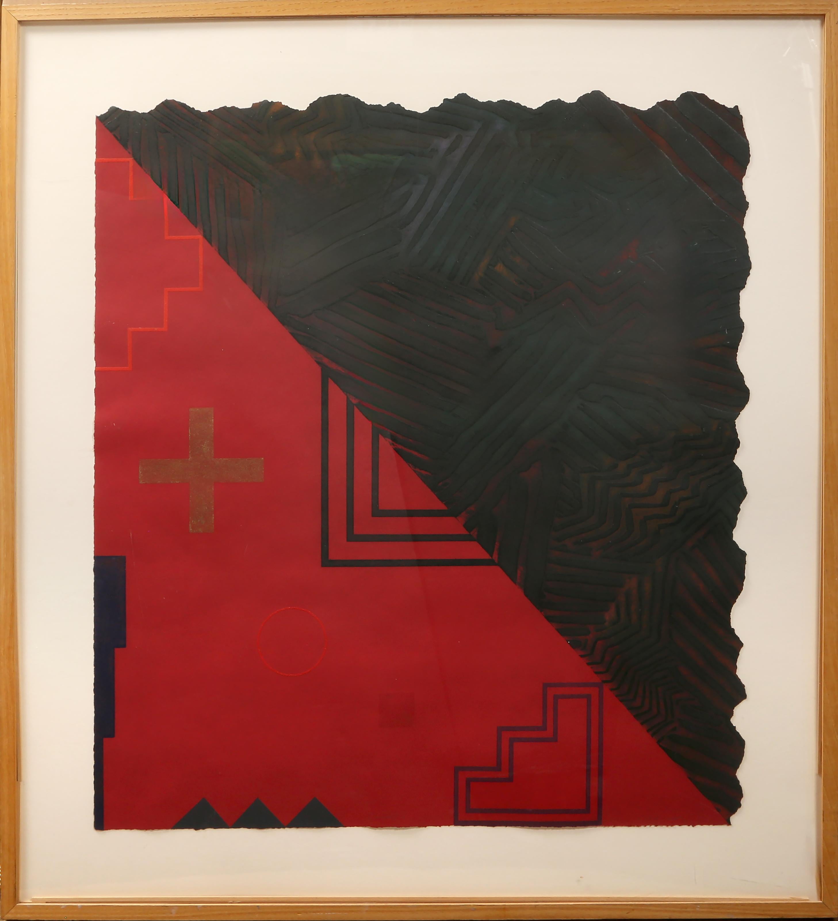 David Shapiro, Amerikaner (1944 - ) - Birnham Wood V, Jahr:  1981, Medium:  Monodruck mit Prägung auf Büttenpapier, mit Bleistift signiert, betitelt, nummeriert und datiert, Auflage:  30/30, Größe:  34,5 x 30 in. (87,63 x 76,2 cm), Rahmengröße: 