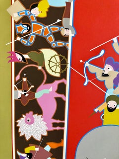 Israeli Modern Hanukkah Lithograph Silkscreen David Sharir Holiday Serigraph Art