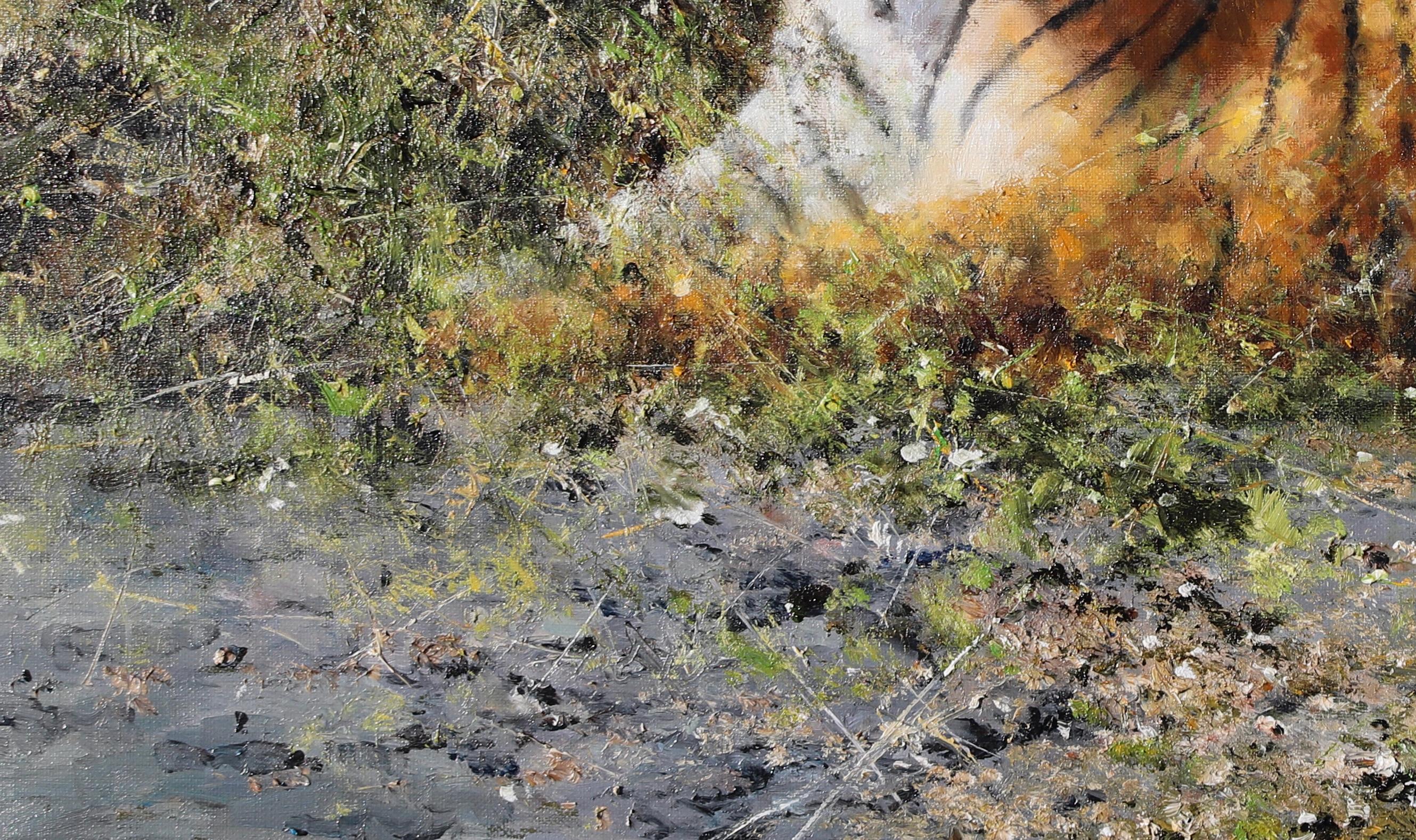 A riposo, ma all'erta - Tigre vigile, 2001, David Shepherd Pittura ad olio originale in vendita 5