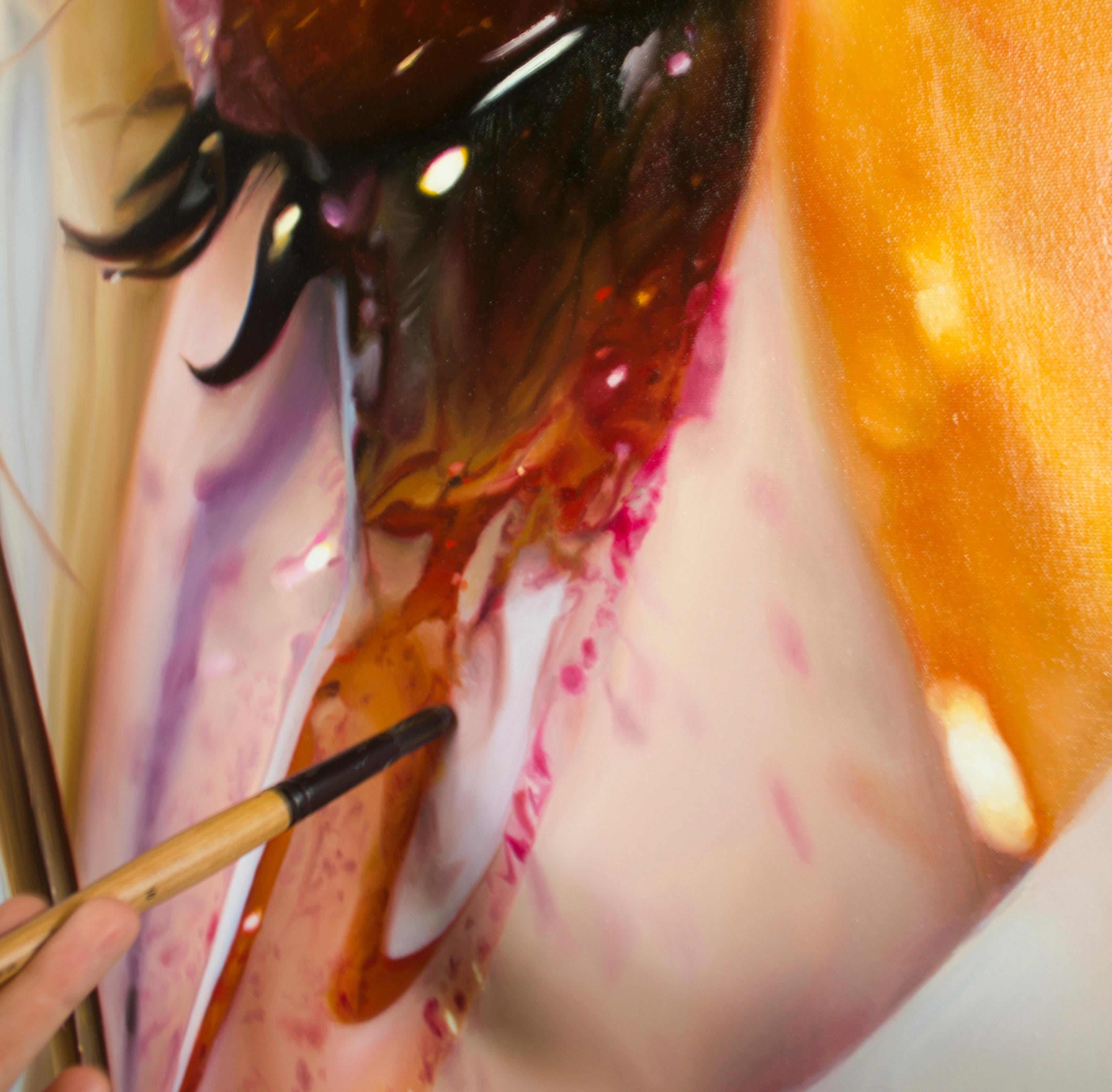 Oculus, Pittura a olio - Figurative Painting Beige di David Shepherd