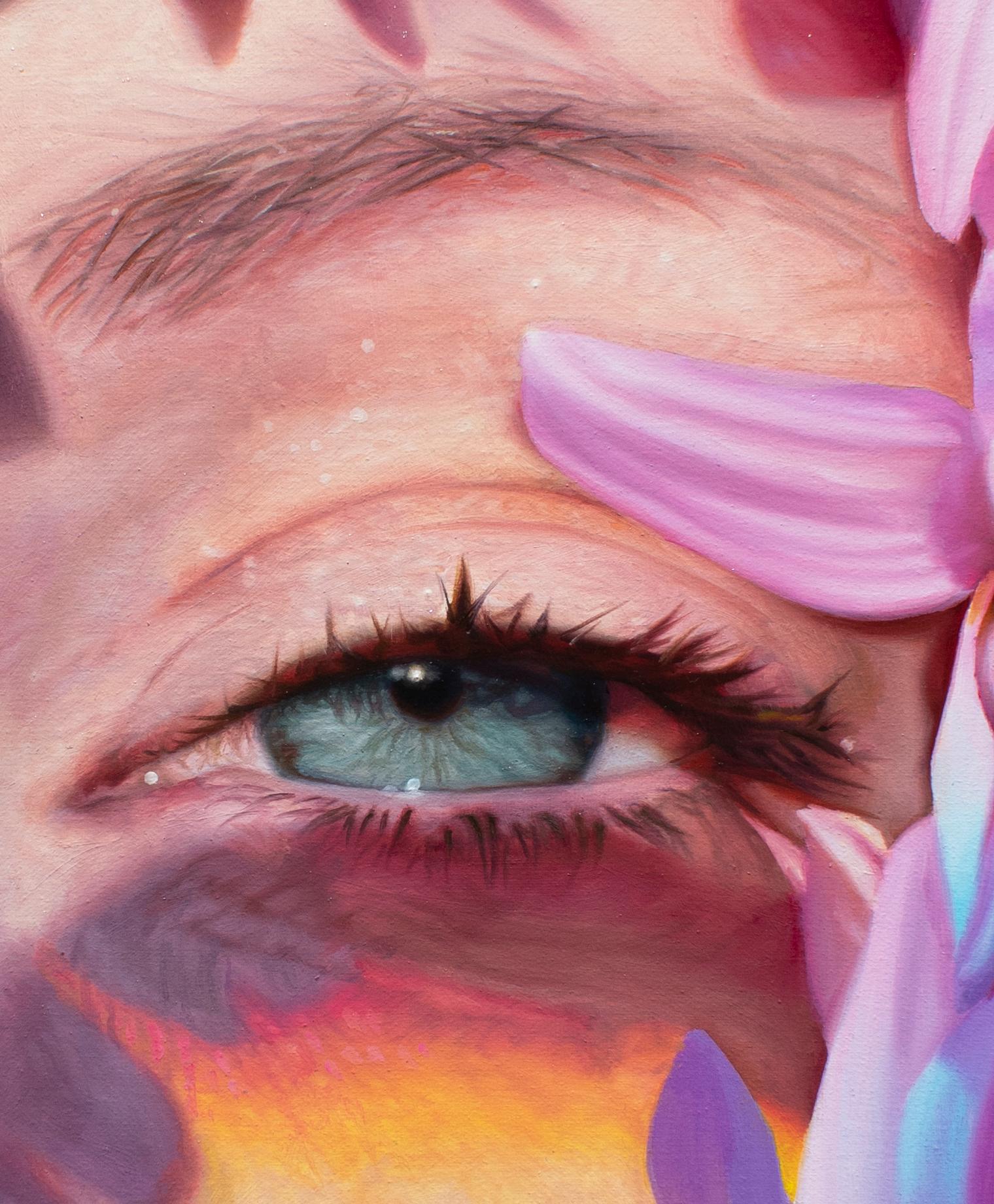 Your Eye Is A Diamond (ii), Oil Painting - Pink Figurative Painting by David Shepherd