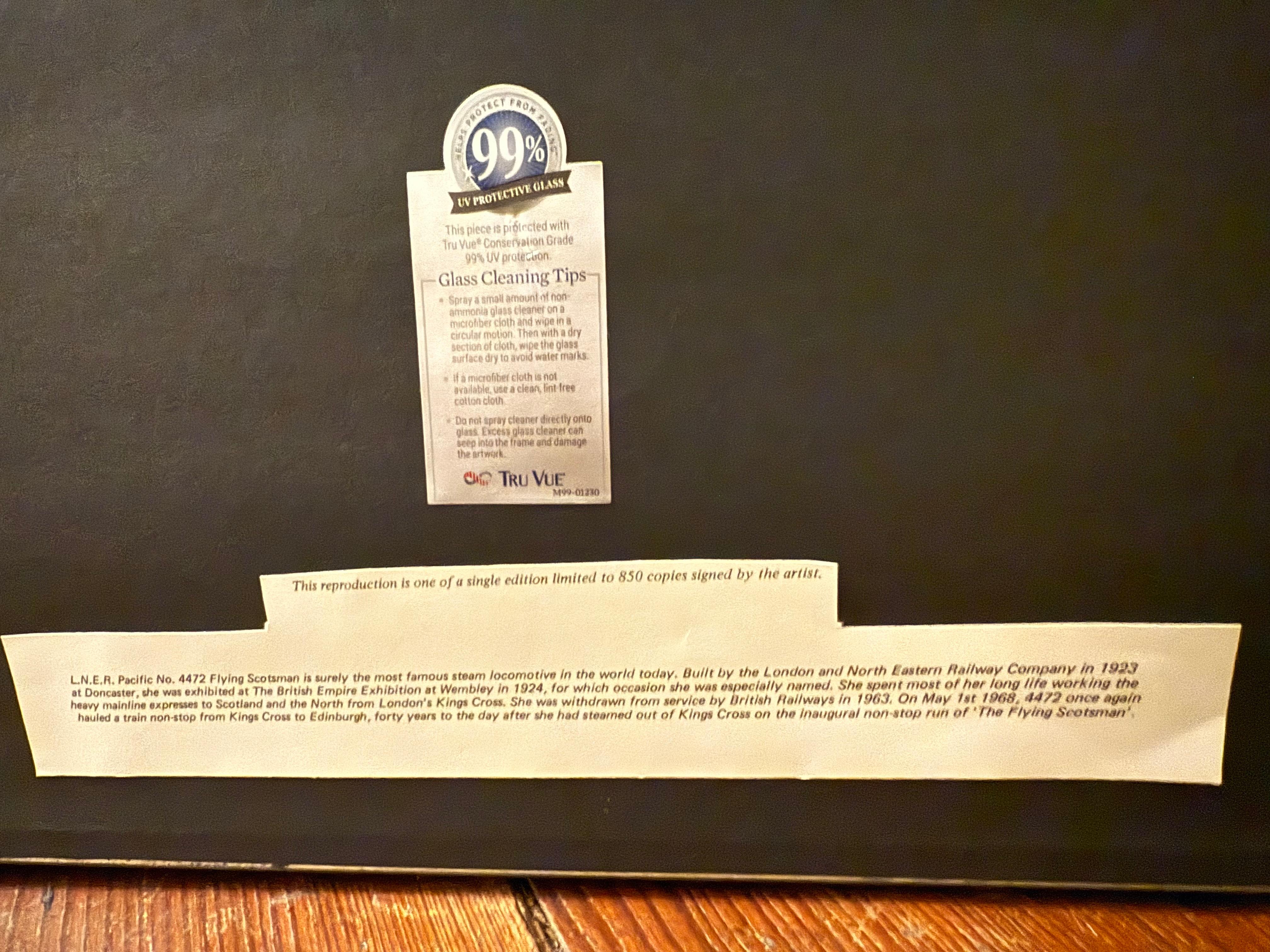 The Flying Scotsman 4472 Steam Train signed ltd ed For Sale 12