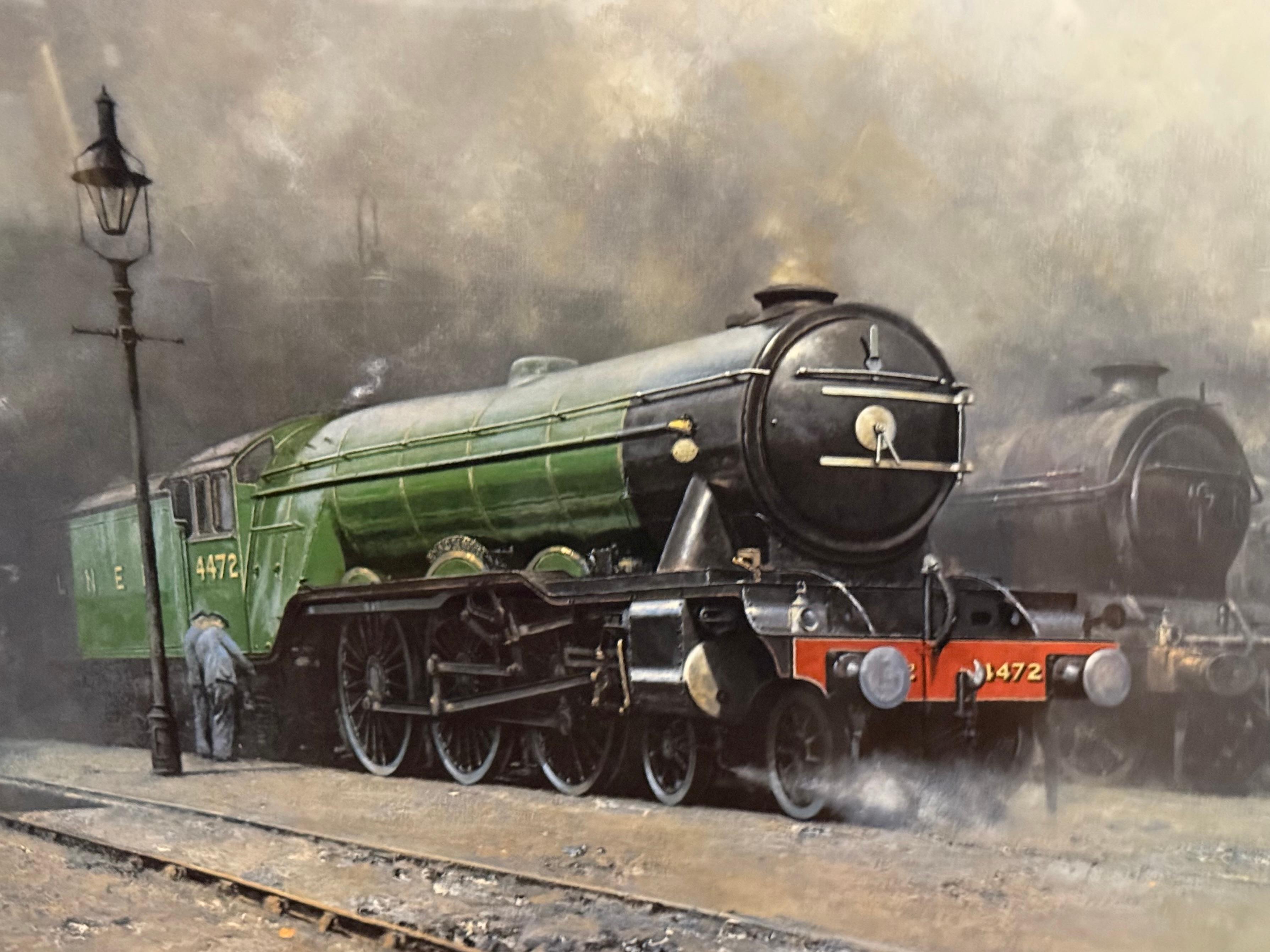 David Shepherd Landscape Print - The Flying Scotsman 4472 Steam Train signed ltd ed