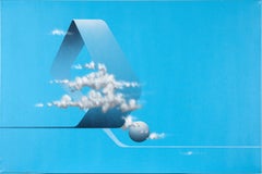 Flotando en un Espacio Surrealista - Composición Abstracta en Acrílico sobre Lienzo