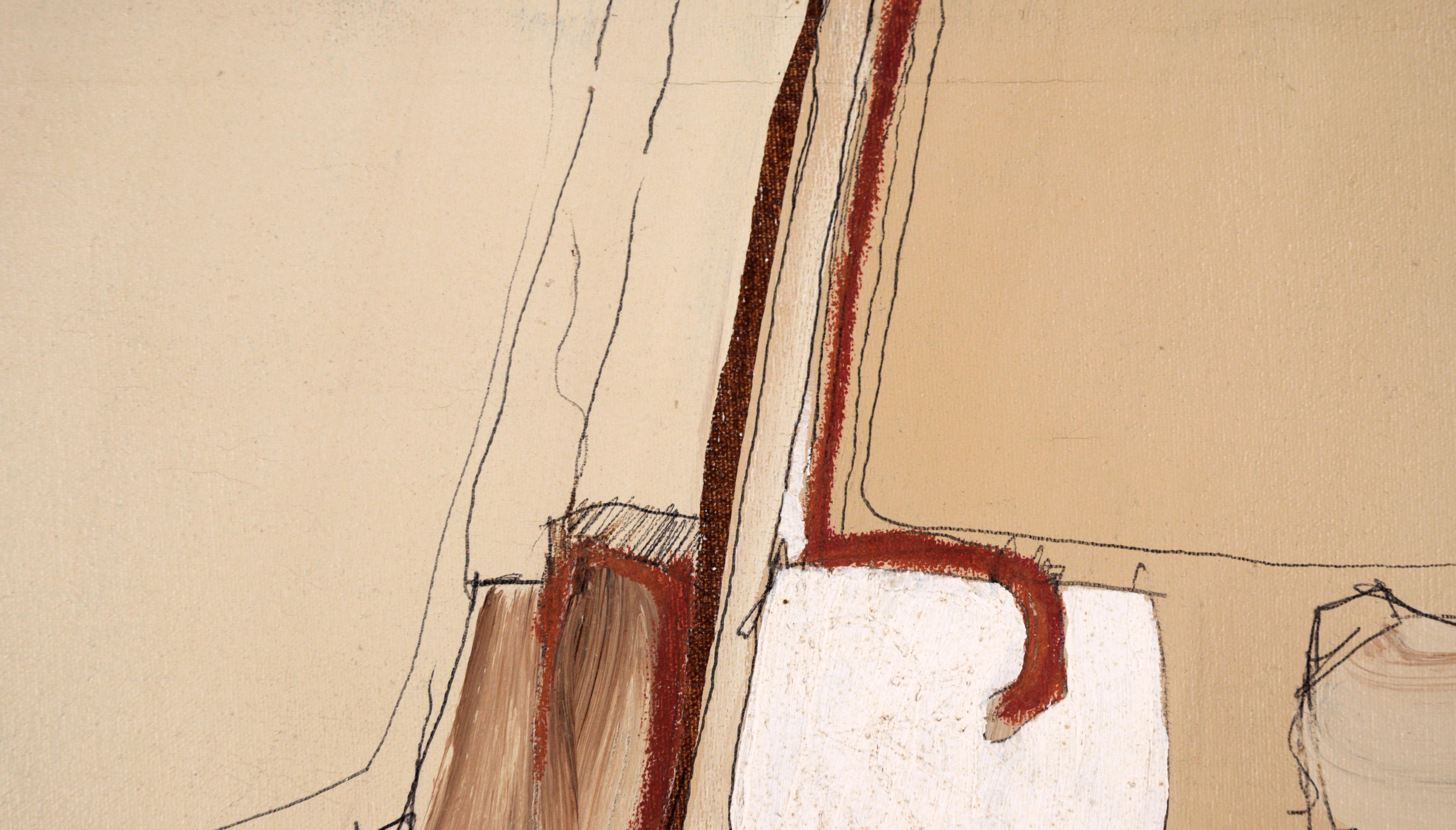 Abstrakte Komposition mit dem Buchstaben R - David C. Sherburne (Abstrakter Expressionismus), Painting, von David Sherburne