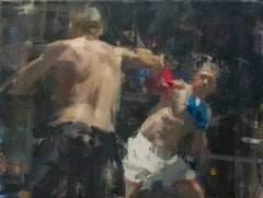 Black and White(Boxers) 36" x 48"  Figurative  Contemporary  Brushstrokes