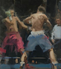 Boxeurs en rouge et blanc — Art figuratif — Mouvement des touches de pinceau contemporaines