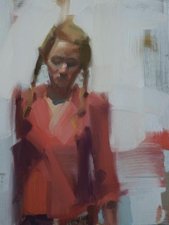 Diane with Braids  Oil on Panel  Figurative Painting  Contemporary