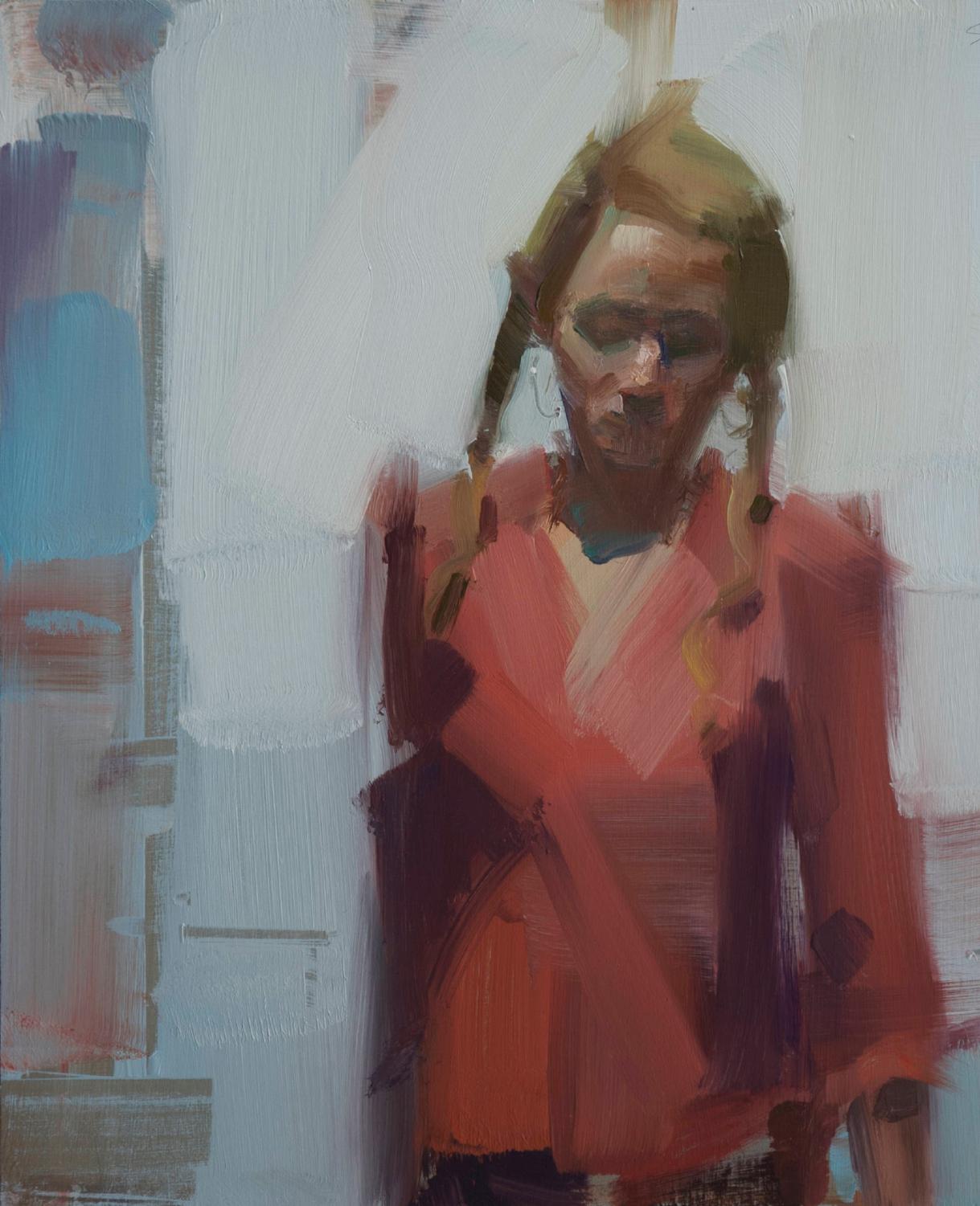Diane con trenzas  Óleo sobre tabla  Pintura figurativa  Contemporáneo en venta 1