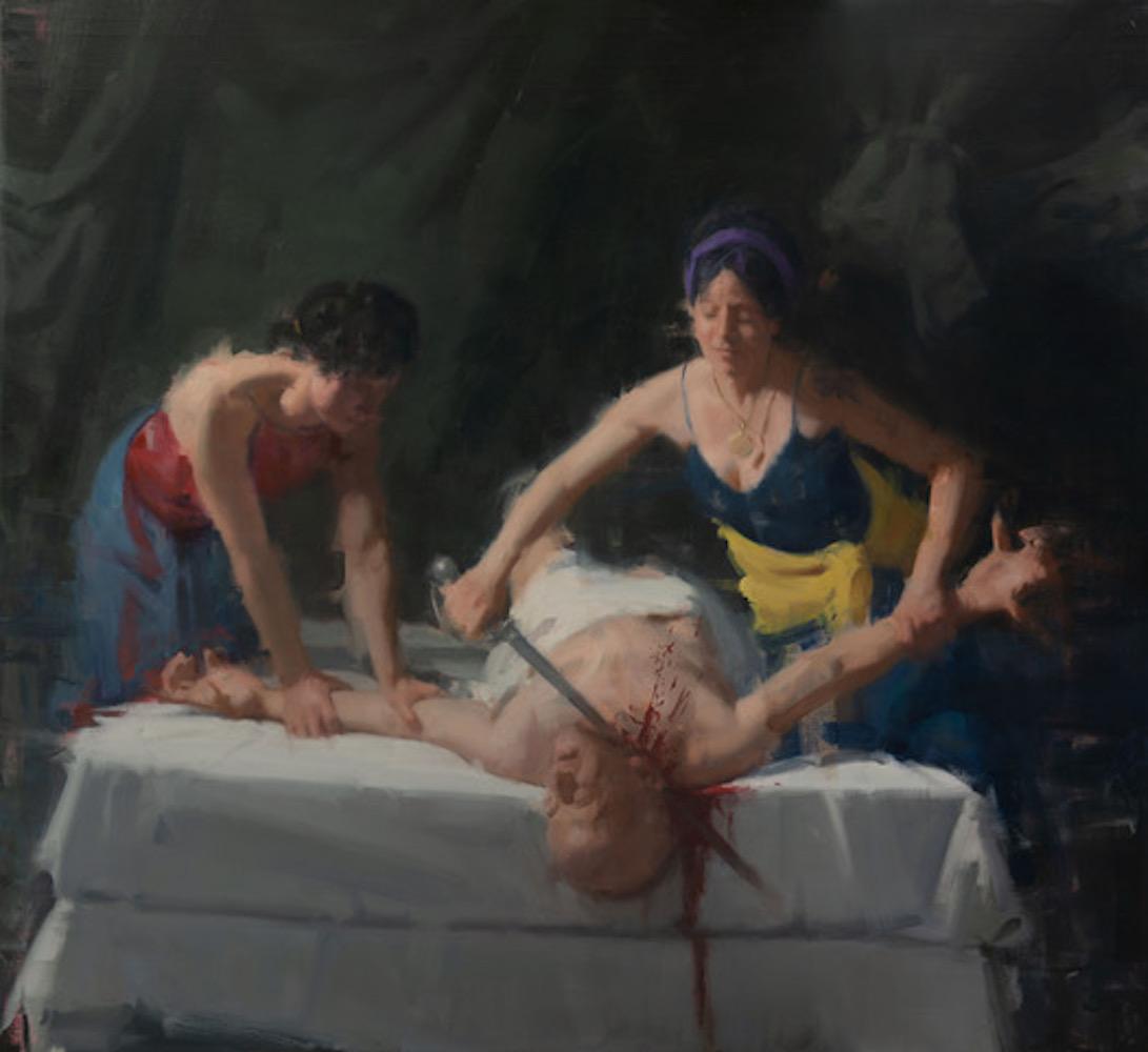 Portrait Painting di David Shevlino - Giuditta e Oloferne