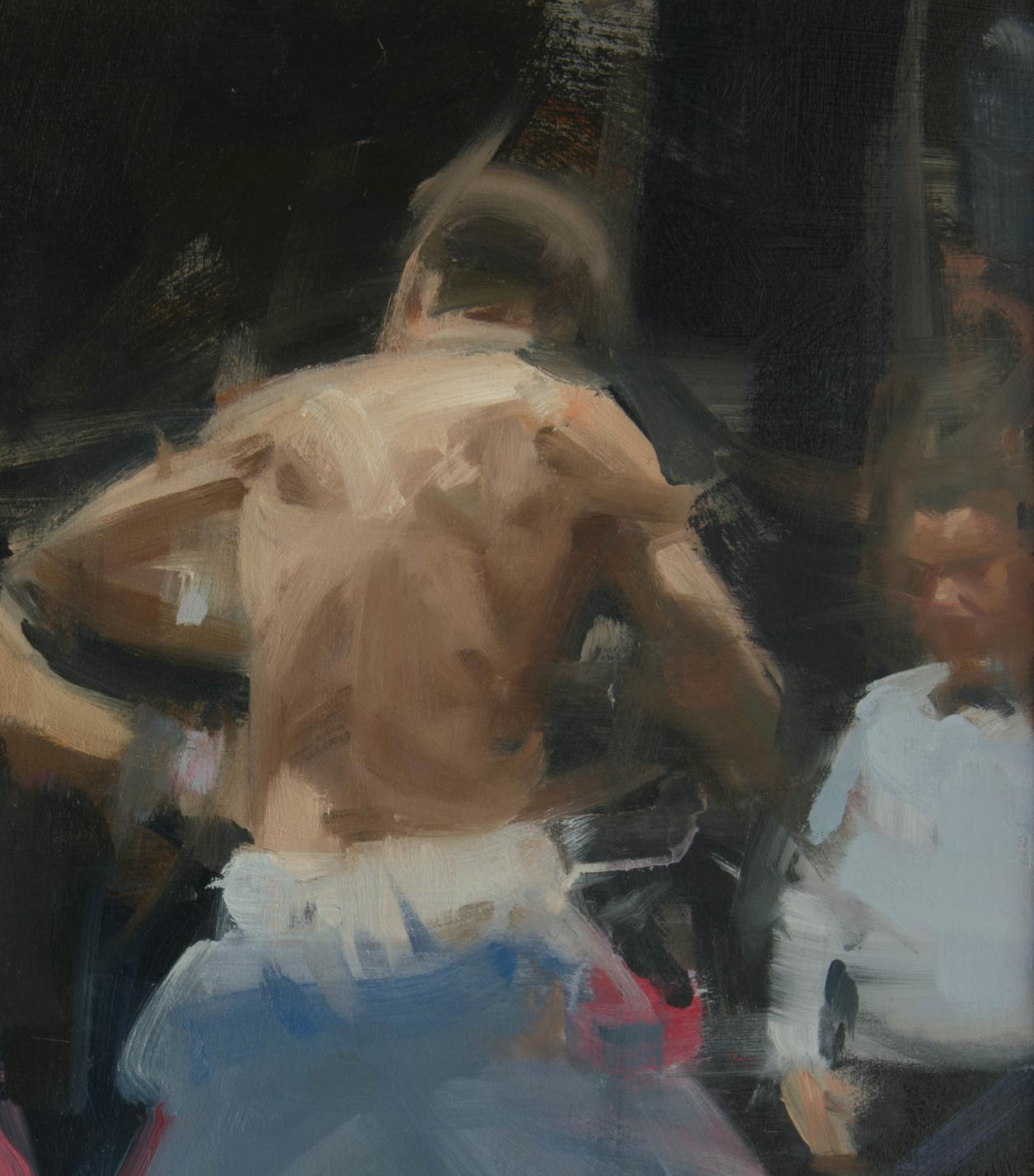 Rojo y blanco (dos boxeadores)  Arte figurativo  Contemporáneo  Movimiento de pinceladas en venta 2