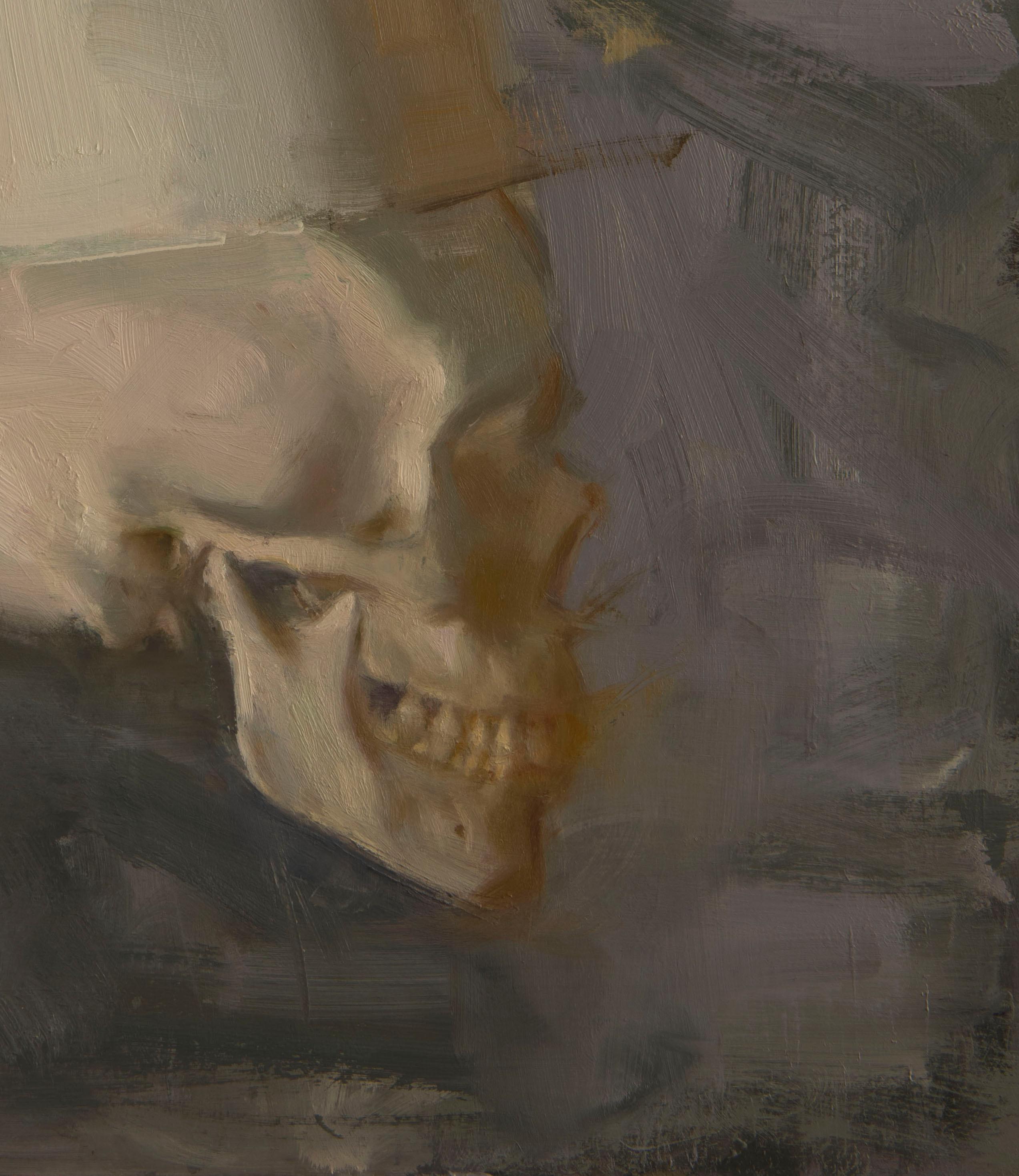 Skull - Painting by David Shevlino
