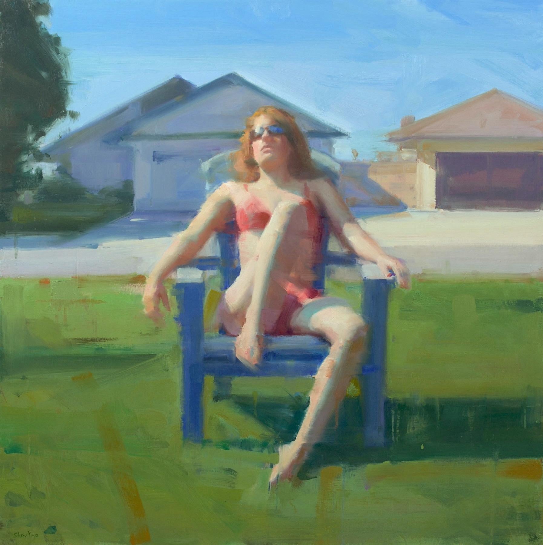 David Shevlino Figurative Painting - Sunbather