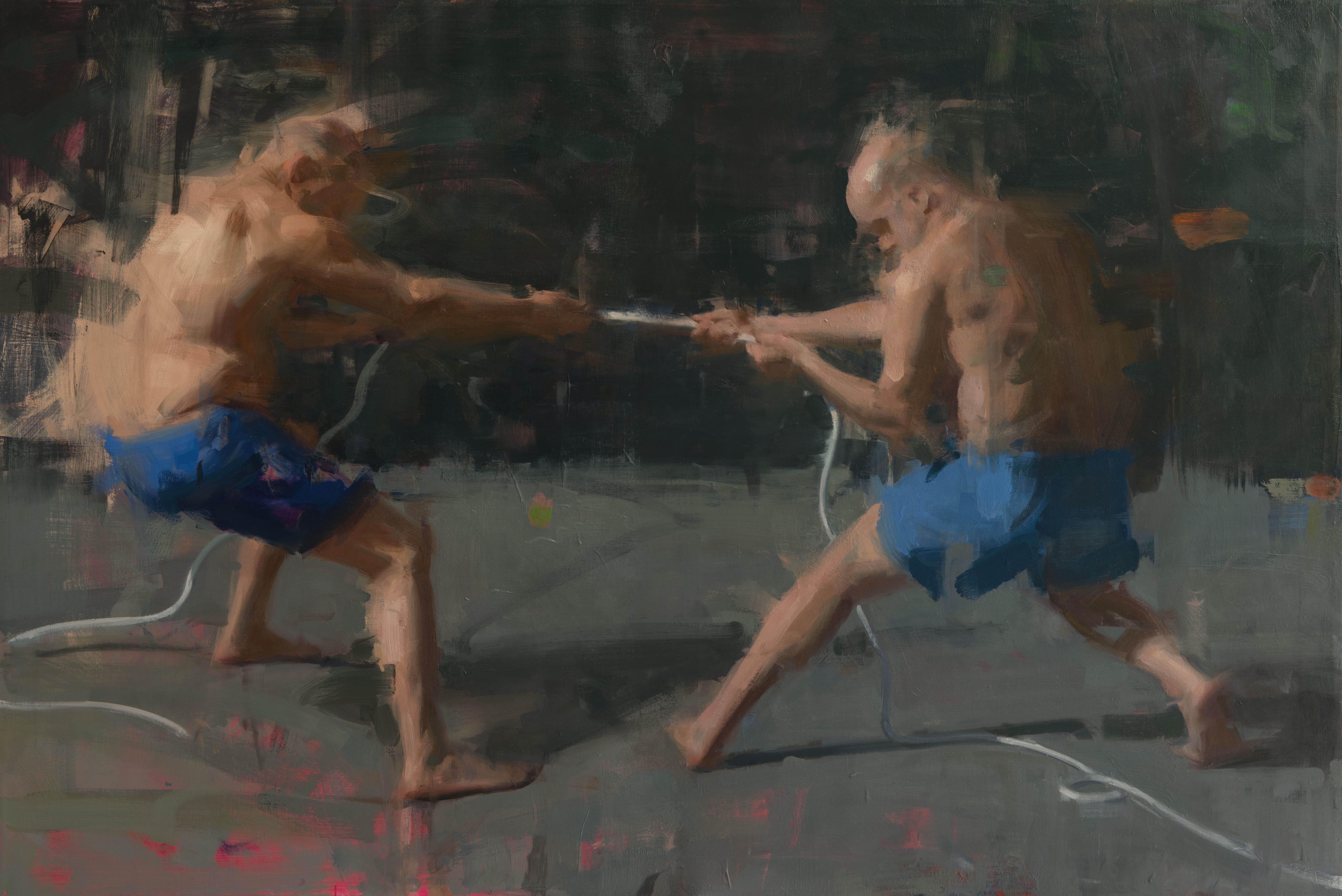David Shevlino Nude Painting - Tug of War