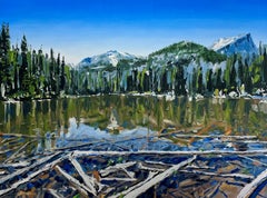 Nymph Lake, Rocky Mountain Park, CO, Original Oil Painting