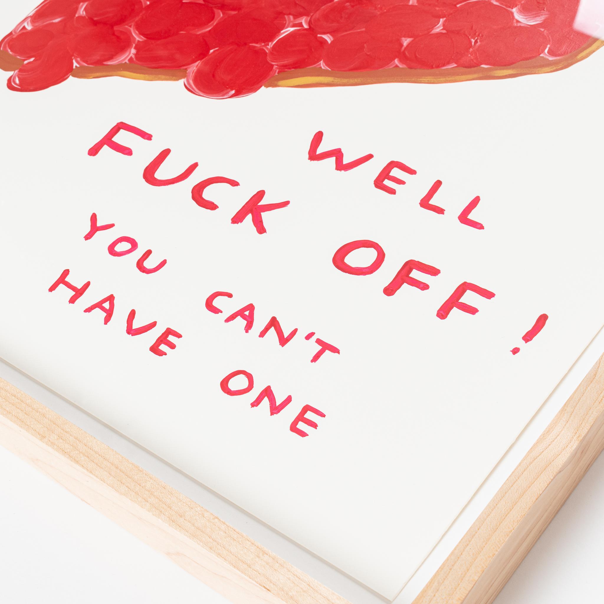 Untitled (2020)  David Shrigley Funny pop art signed and framed unique painting For Sale 1