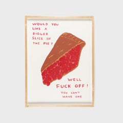 Sin título (2020)  David Shrigley Divertido cuadro único de arte pop firmado y enmarcado