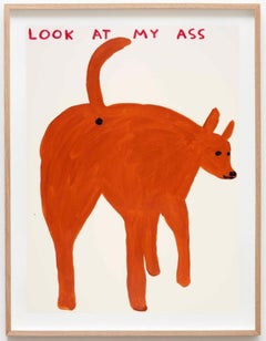 Senza titolo (Guarda il mio culo), 2020 - Pittura (unica) di David Shrigley