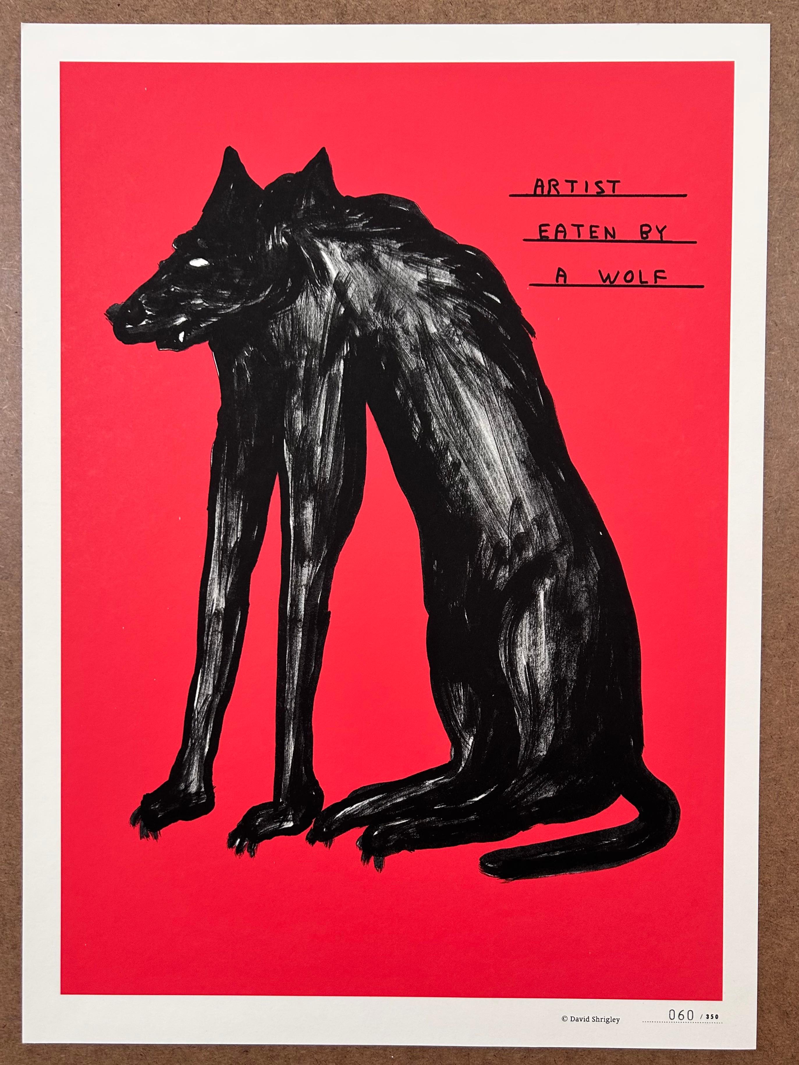 Animal Print David Shrigley - L'artiste a mangé par un loup