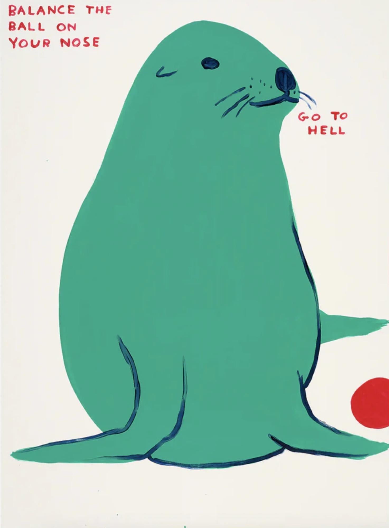 Balance The Ball On Your Nose - Print by David Shrigley