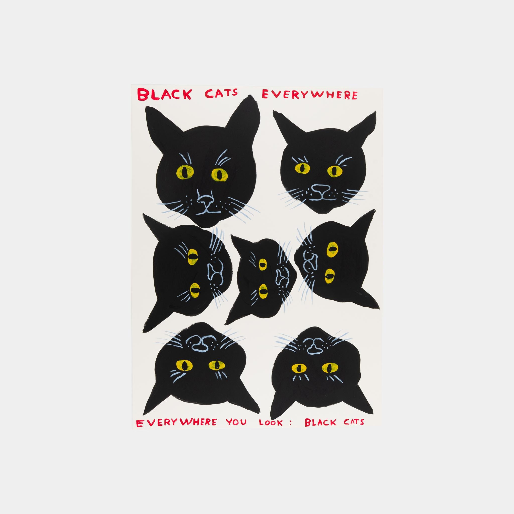 David Shrigley Animal Print - Black Cats