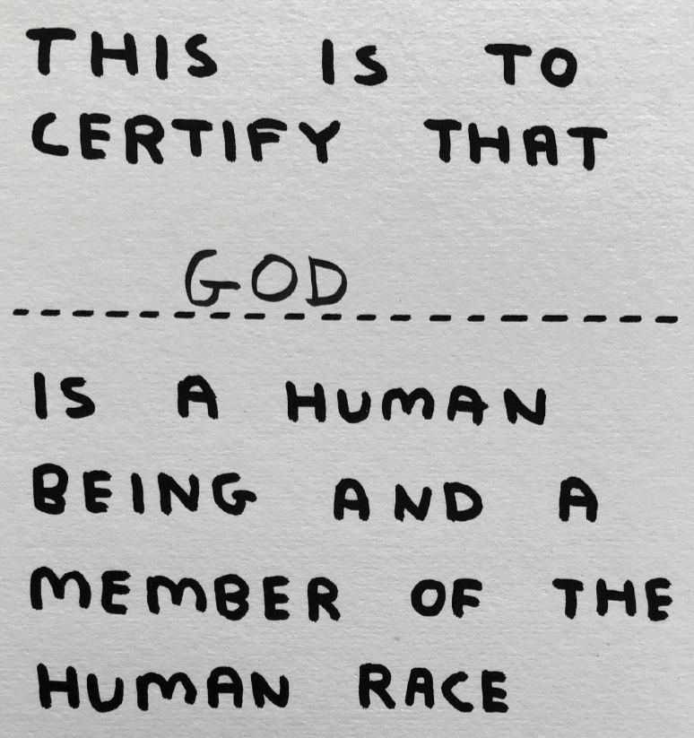 Certificate of Human Status - Print by David Shrigley