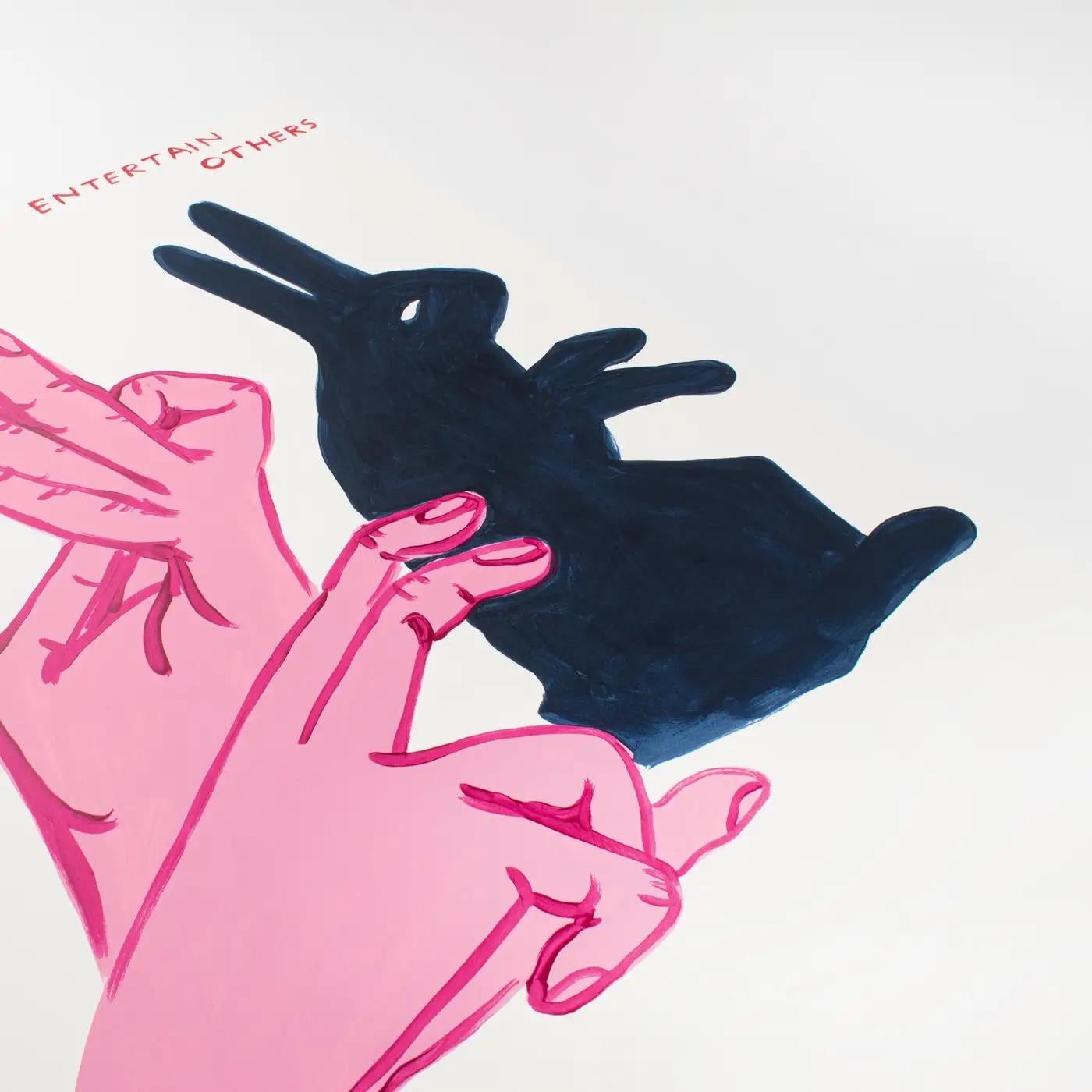 DAVID SHRIGLEY - PRIMA CHE TU POSSA INTRATTENERE. By Design Modern Artista Britannico Blu - Print di David Shrigley