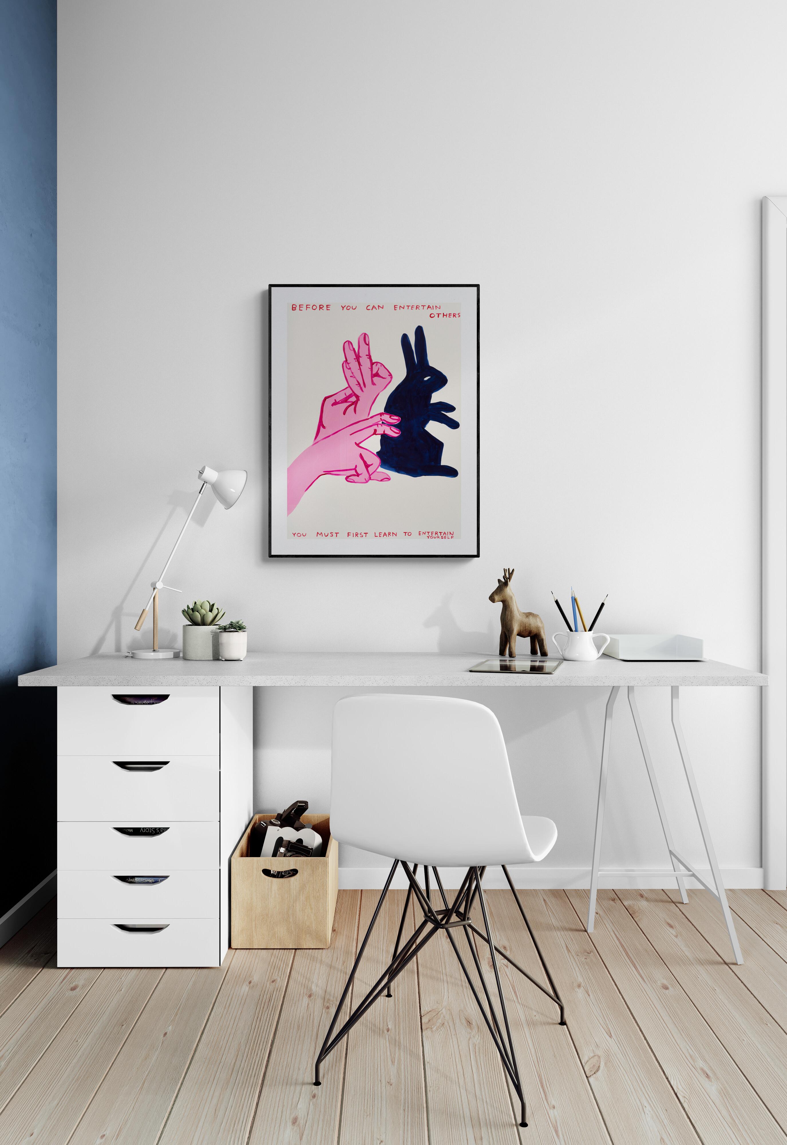 DAVID SHRIGLEY - PRIMA CHE TU POSSA INTRATTENERE. By Design Modern Artista Britannico Blu in vendita 1