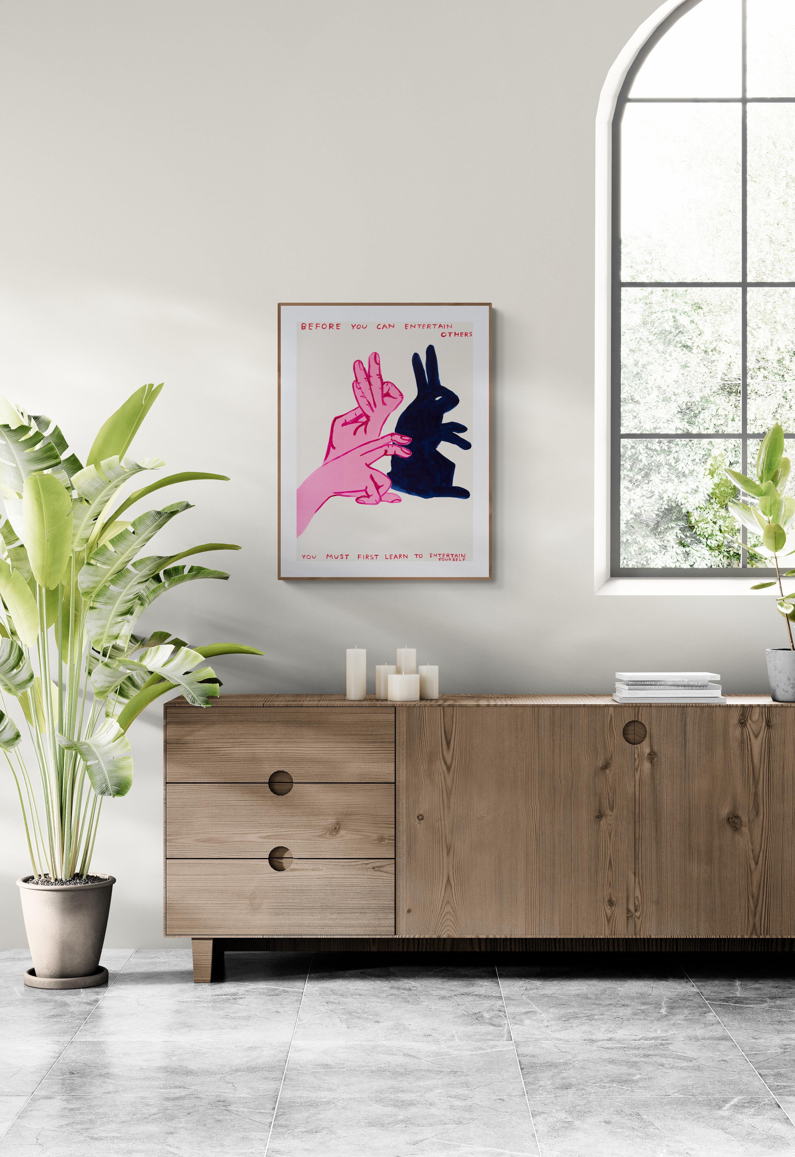 DAVID SHRIGLEY - PRIMA CHE TU POSSA INTRATTENERE. By Design Modern Artista Britannico Blu in vendita 2