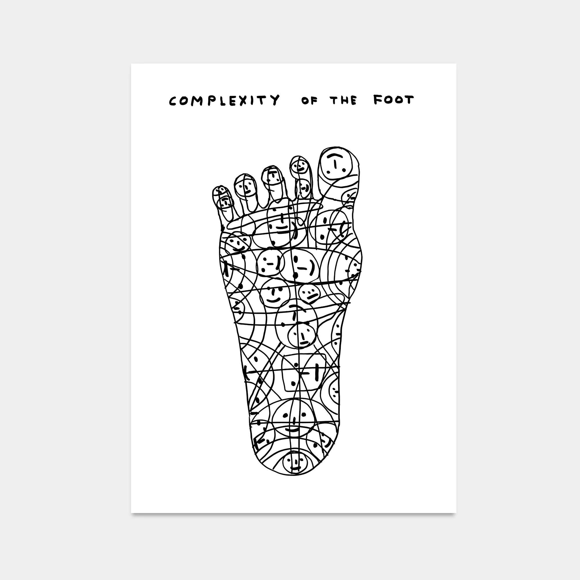 David Shrigley, Complexity of the Foot (framed), 2020 For Sale 1